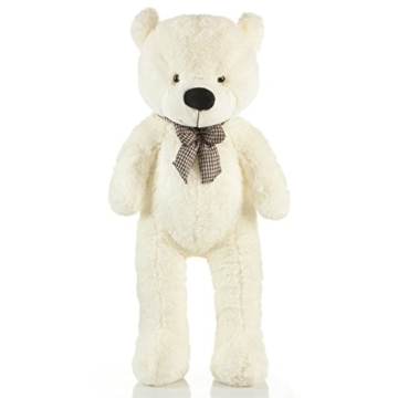 Riesen Teddybär XXL Kuschelbär 120 cm groß Plüschbär Original Feluna Weiß