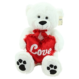 Sweety-Toys 5710 XXL Riesen Teddy Valentine Teddybär 80cm weiss Herz LOVE