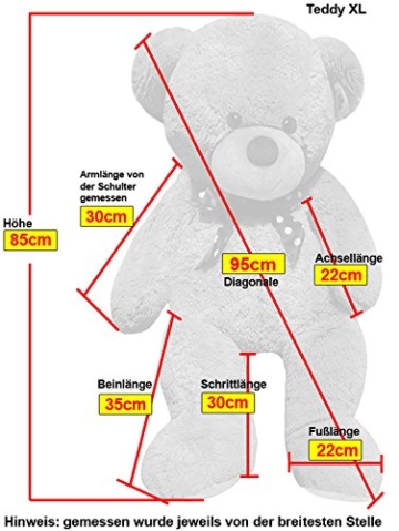 XL Kuschel-Riesen-Teddybär groß in Weiß