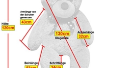 XXL Riesen-Kuschel-Teddybär groß in Weiß