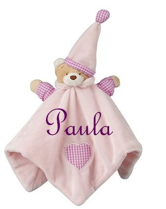 Baby Kuscheltuch Bär mit Namen bestickt Taufe - 2