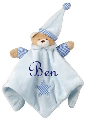 Baby Kuscheltuch Bär mit Namen bestickt Taufe - 3
