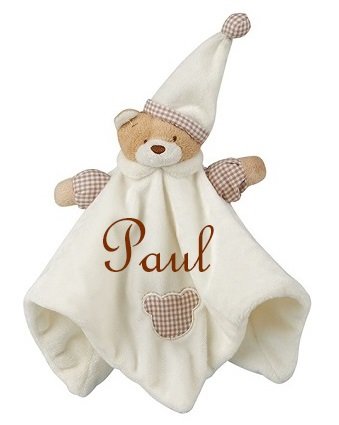 Baby Kuscheltuch Bär mit Namen bestickt Taufe - 4