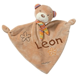 Fehn 160307 Schmusetuch Rainbow Teddy mit Namen bestickt - 1