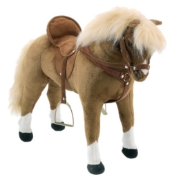 Haflinger mit Sound stehend mit Sattel und Zaumzeug Happy People 58983